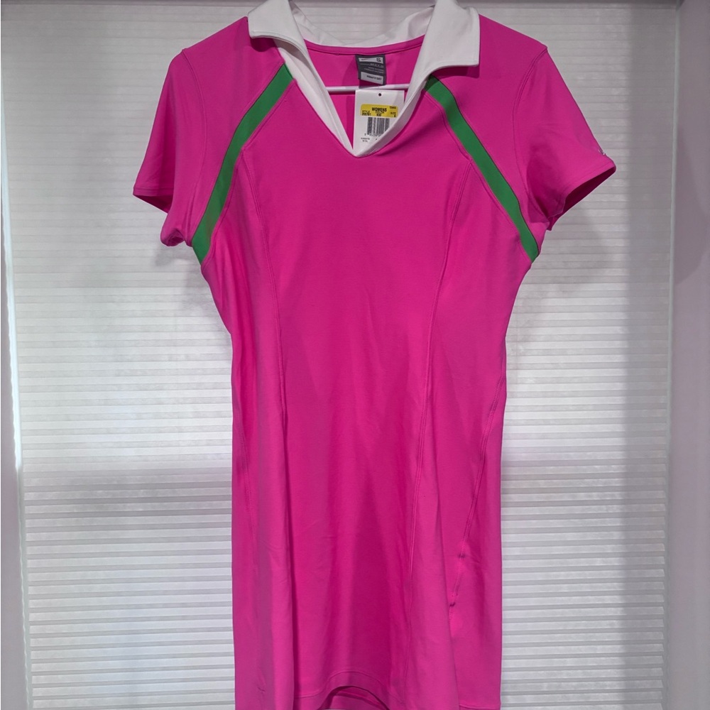 Y2K NWT Nike Dri Fit Tennis Polo Dress with Green Accents - Picture 2 of 6